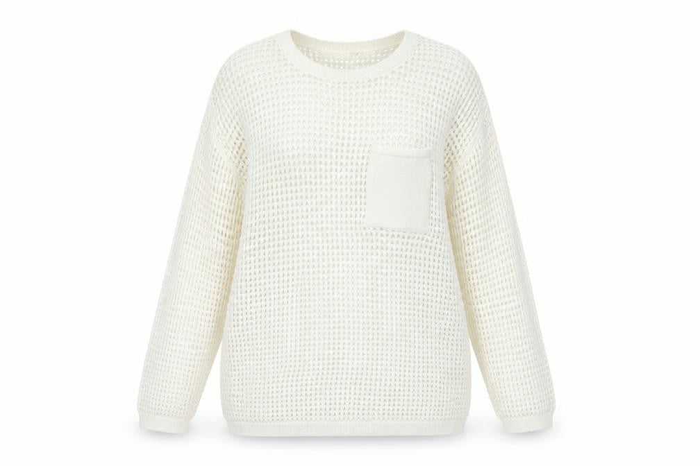 Front view of Next women’s white check jumper, size XL