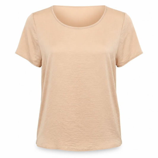 Front view of New Look women’s brown basic blouse, size UK 8