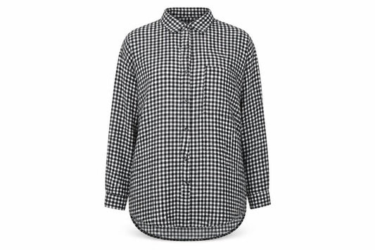 Front view of Boohoo women’s multicoloured check shirt dress, size M