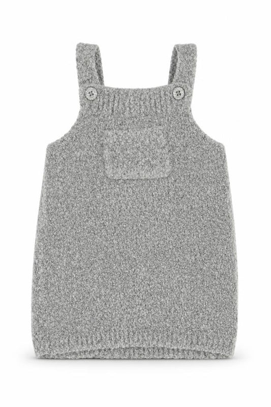 Front view of F&F Baby Grey Coverall One-Piece, size 6-9, Months