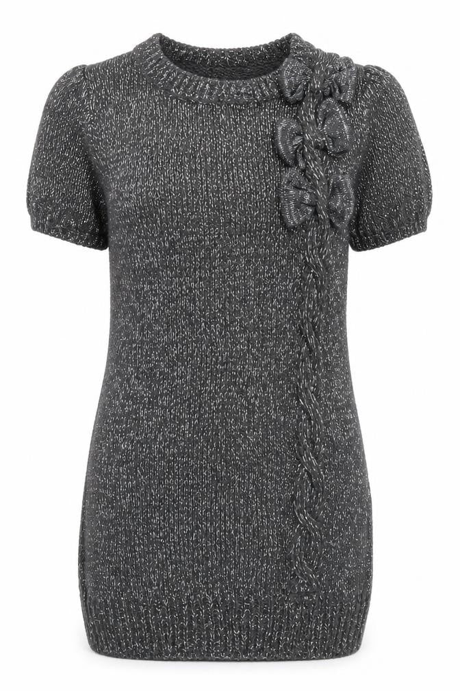 Front view of Jillian's Closet women’s silver jumper, size UK 4