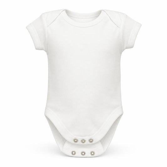 Front view of George Baby White Romper One-Piece Size Newborn - Tiny Baby