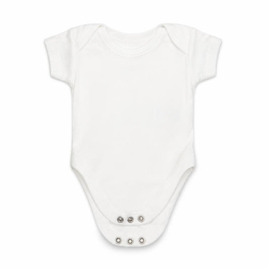 Front view of George Baby White Romper One-Piece Size Newborn - Tiny Baby