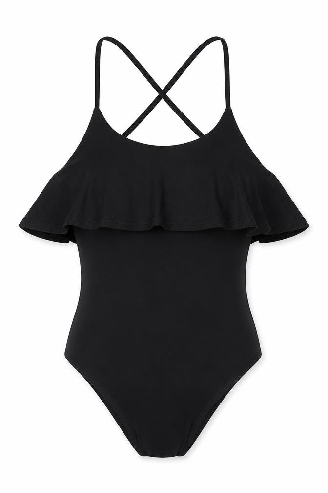 Front view of Missguided women’s black bodysuit one-piece, size UK 10