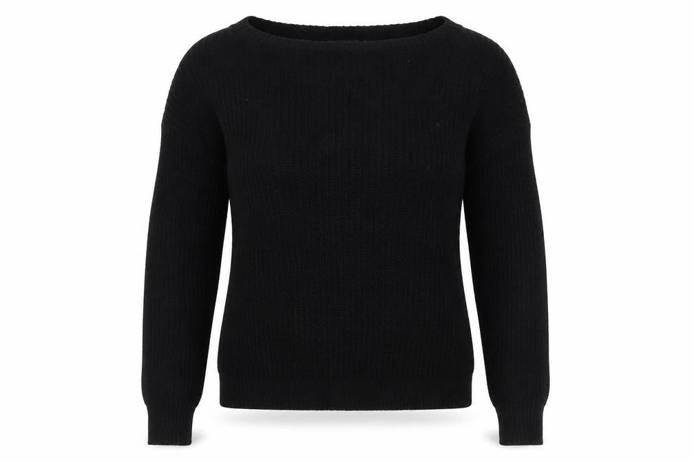 Front view of Missguided women’s black jumper, size UK 6