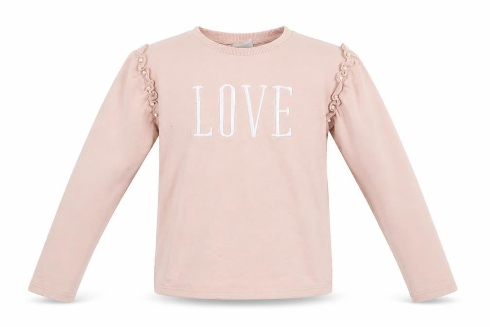 Front view of Matalan girls’ pink jumper, size 11, years