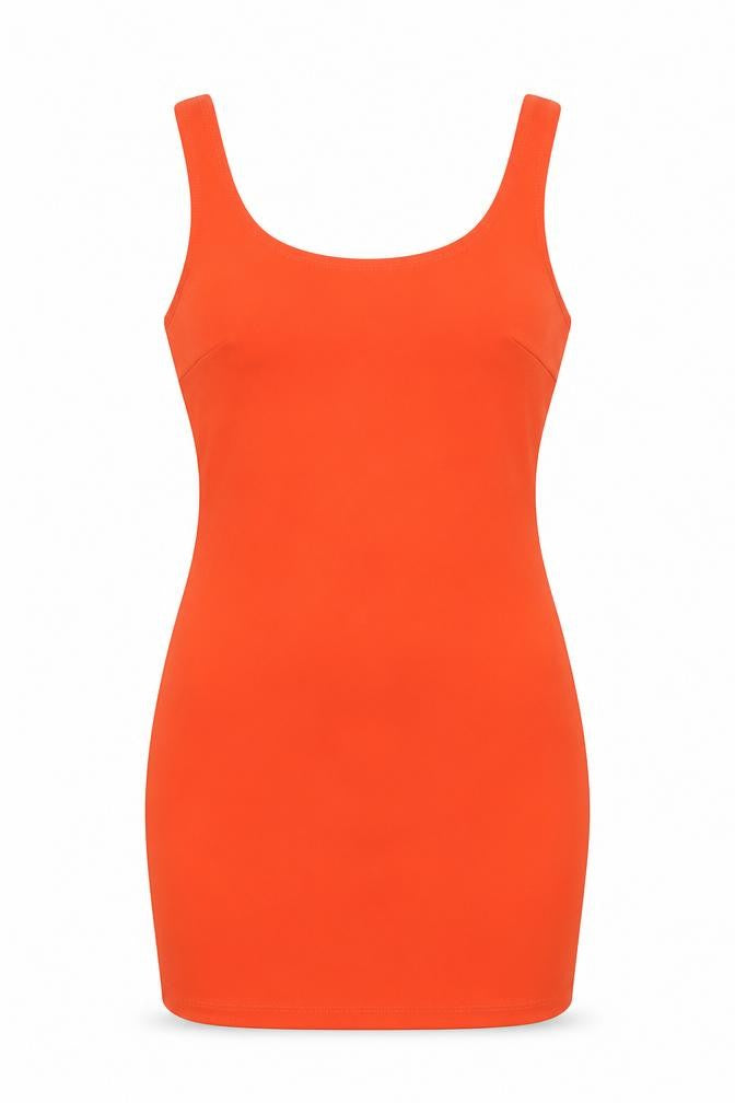 Front view of VERA&LUCY women’s orange bodycon, size L
