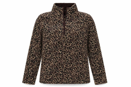 Front view of Dash women’s multicoloured animal print jumper, size UK 10