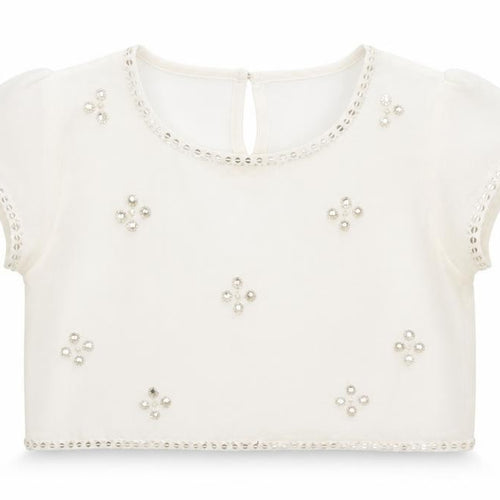 Matalan Girls White   Cropped T-Shirt Size 12 Years