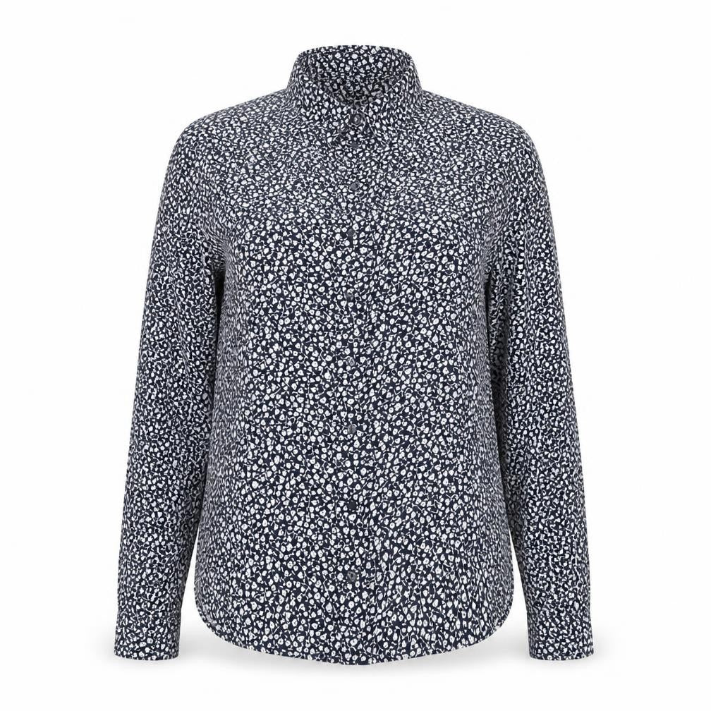 Monki Womens Blue Floral  Basic Button-Up Size S