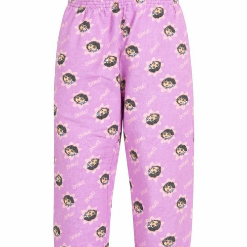 Nickelodeon Girls Purple Spotted Fleece Cami Pyjama Pants Size 2 Years  - Dora The Explorer
