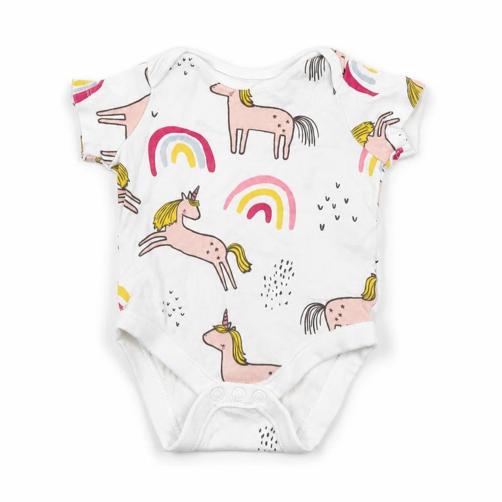 F&F Baby White Spotted  Babygrow One-Piece Size 0-3 Months  - Unicorn
