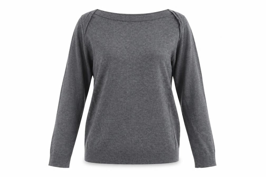 Front view of Marks & Spencer women’s grey jumper, size UK 8