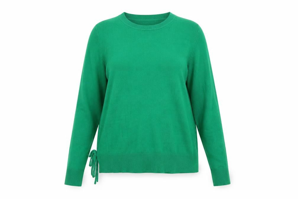 Front view of Dorothy Perkins women’s green jumper, size UK 10