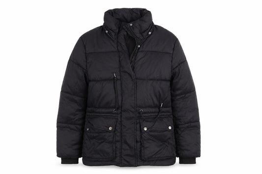 Front view of H&M women’s black jacket, size S