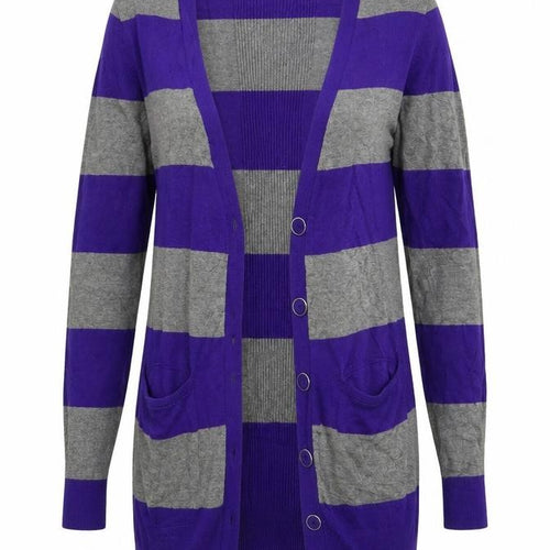 George Womens Multicoloured Striped Knit Cardigan Jumper Size 8