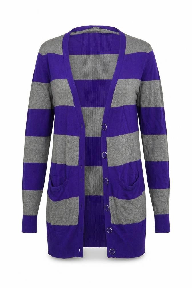 George Womens Multicoloured Striped Knit Cardigan Jumper Size 8