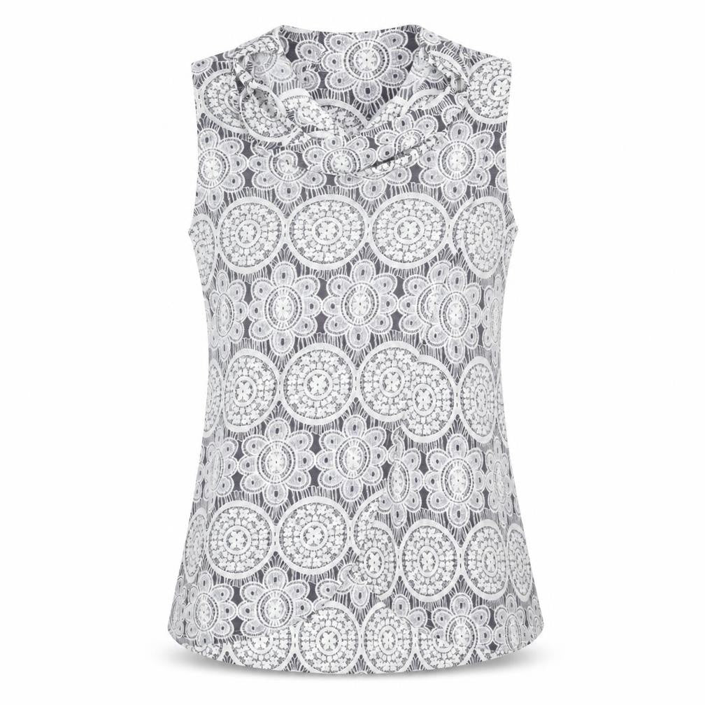 Front view of Apricot women’s grey animal print basic tank, size UK 8