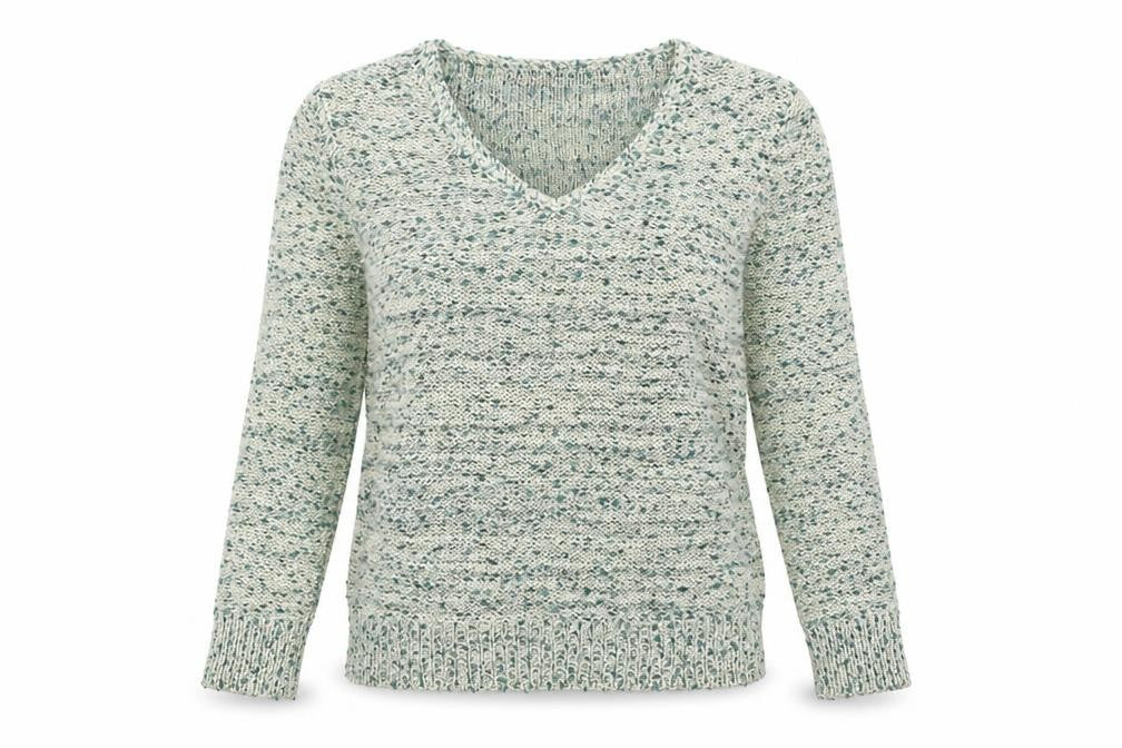 Front view of Uta Raasch women’s green knit jumper, size UK 10