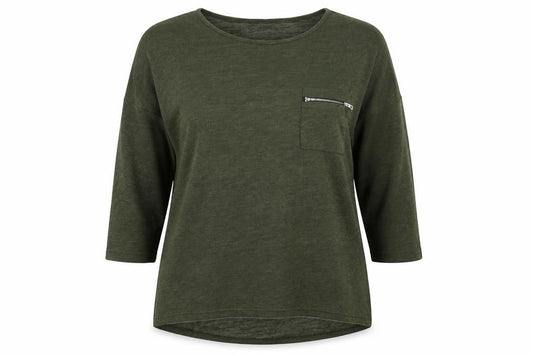 Front view of Atmosphere women’s green jumper, size UK 16