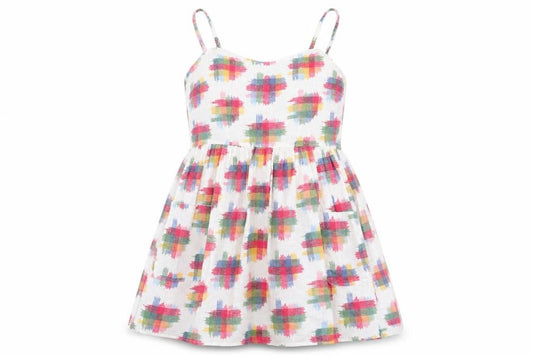 Front view of Topshop women’s multicoloured check basic tank, size UK 8