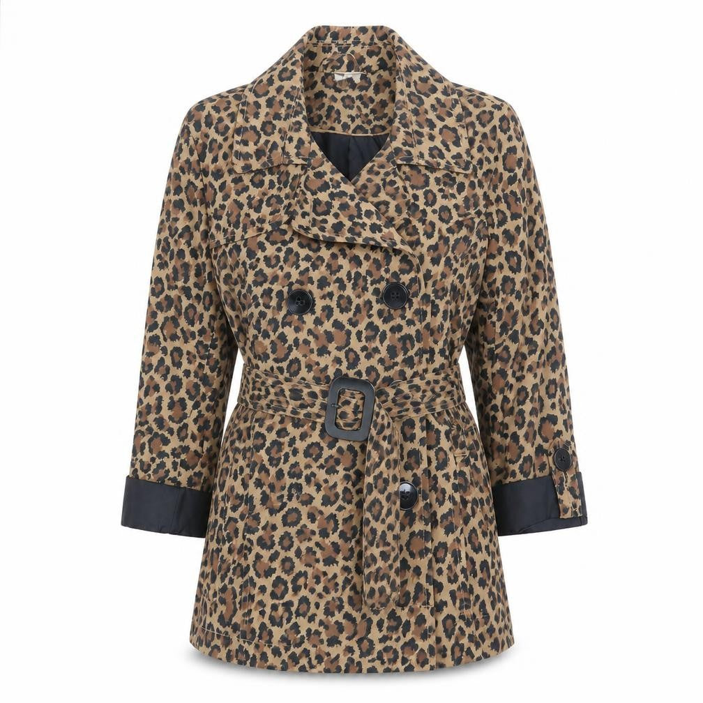 Divided by H&M Womens Multicoloured Animal Print  Overcoat Coat Size 10