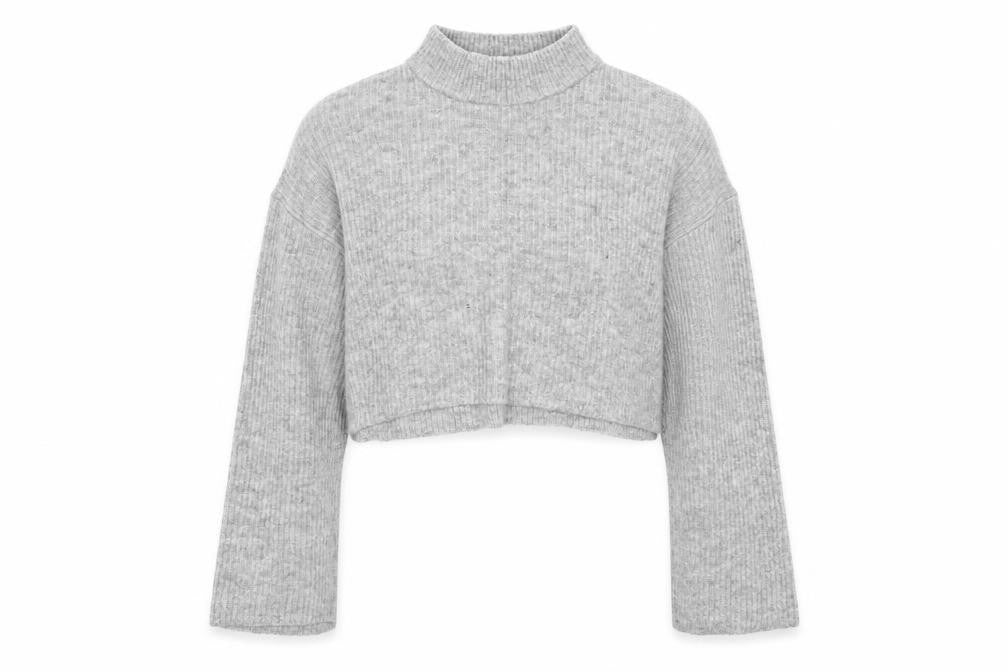 Front view of H&M women’s grey jumper, size S
