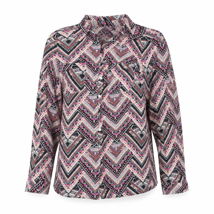 Monsoon Womens Multicoloured Geometric  Basic Button-Up Size 8
