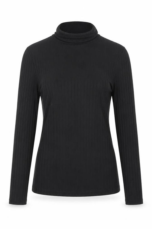Front view of F&F women’s black striped wrap t-shirt, size UK 10