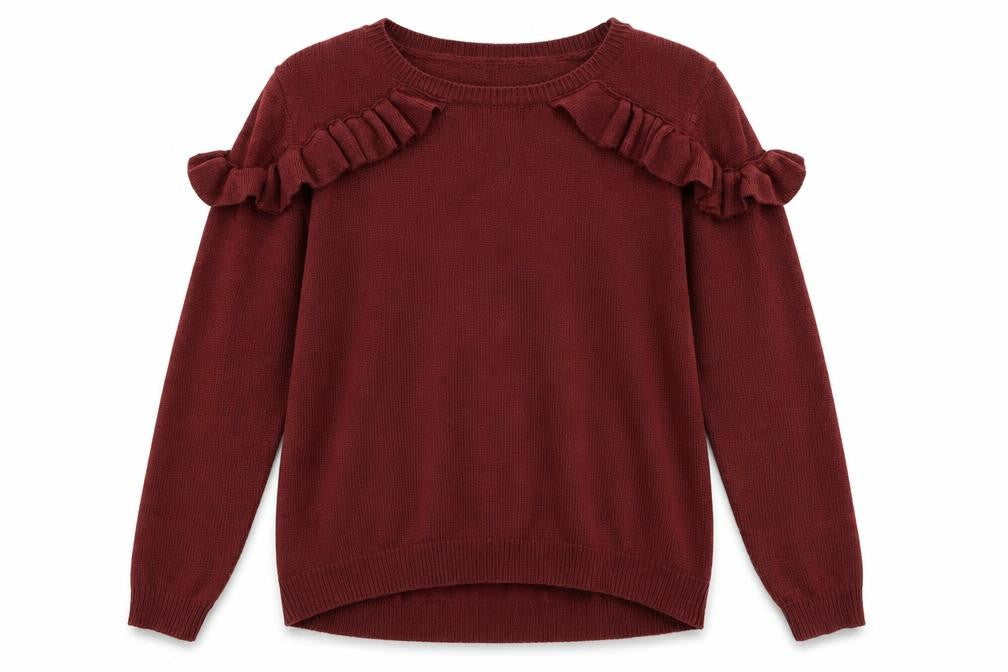 Front view of Papaya women’s red jumper, size M