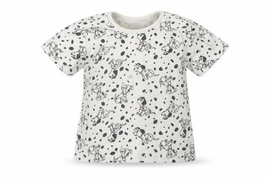 Front view of George girls’ grey animal print basic t-shirt, size 9-12, months