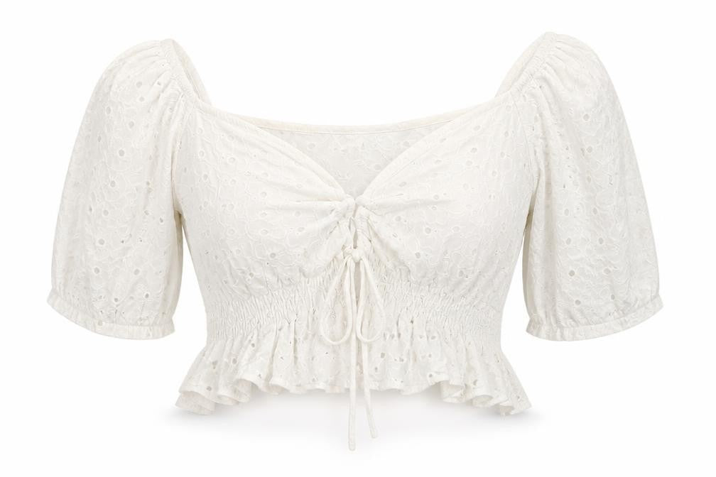 Front view of In the Style women’s white basic t-shirt, size UK 16