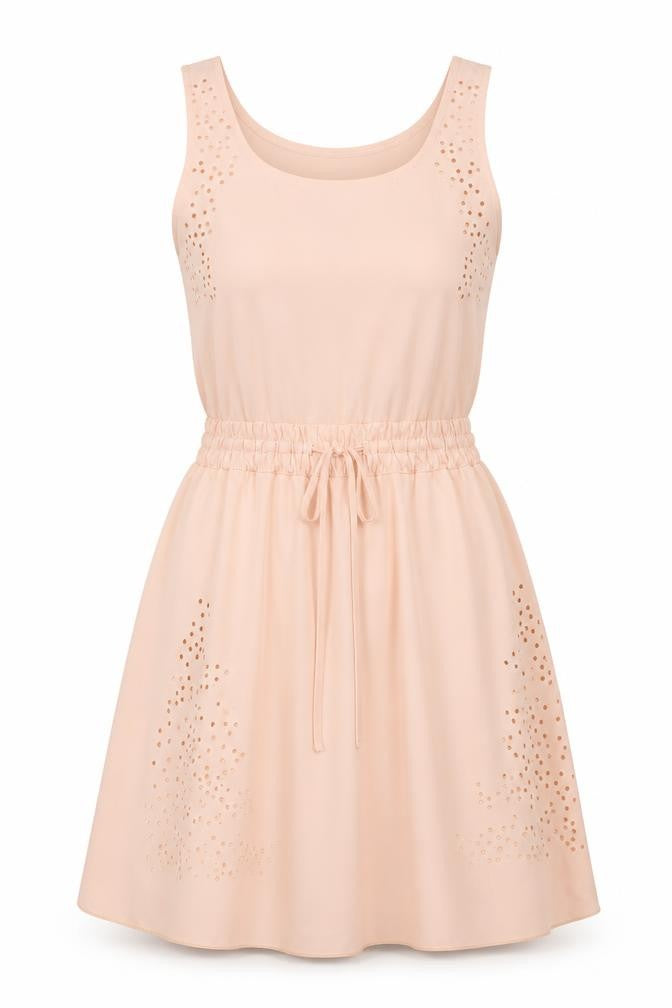 Front view of Ruiyige women’s pink a-line, size M