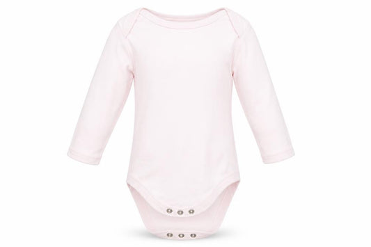 Front view of F&F Baby Pink Babygrow One-Piece, size 12-18, Months