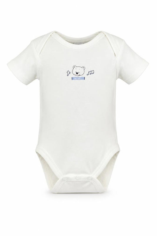 Front view of BABY CLUB Baby White Babygrow One-Piece, size 3-6, Months