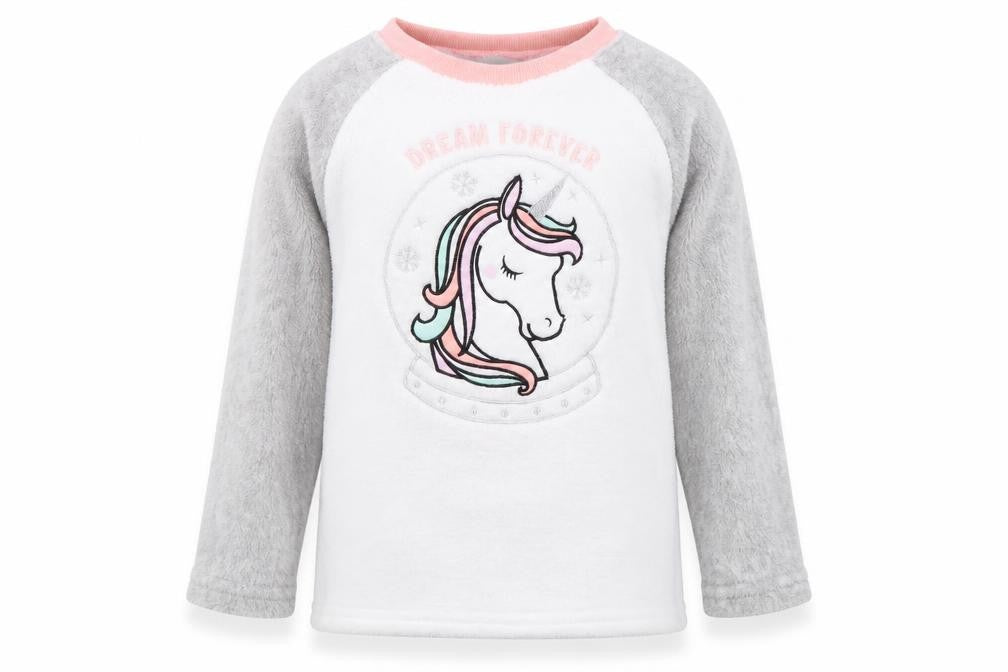 Front view of Primark girls’ white jumper, size 11-12, years - unicorn