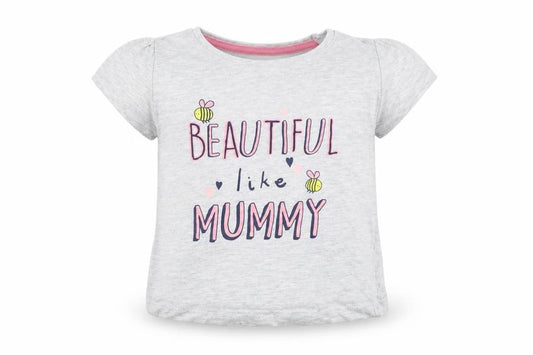 Front view of Primark Baby Grey Basic T-Shirt, size 9-12, Months - Beautiful Like Mummy