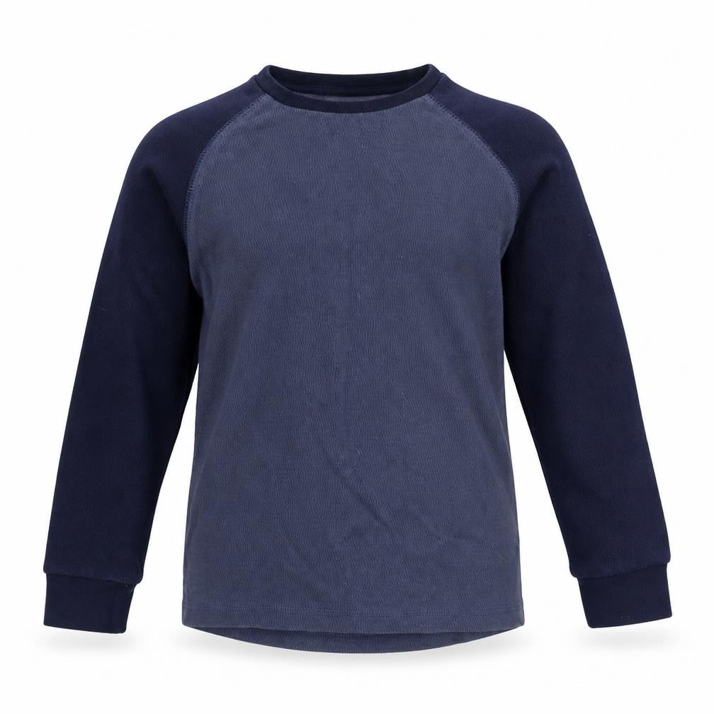 Front view of Next boys’ blue pullover sweatshirt, size 5, years