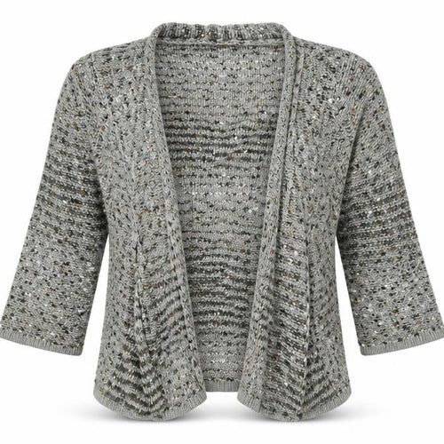Angelina Womens Grey  Knit Cardigan Jumper Size M