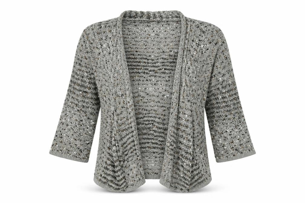 Angelina Womens Grey  Knit Cardigan Jumper Size M