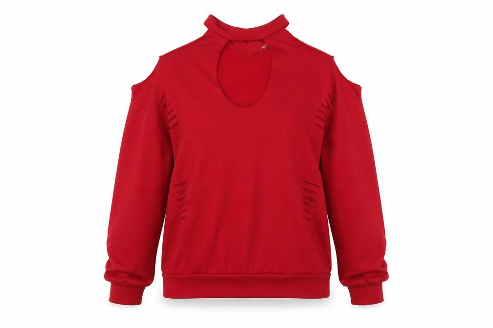 Yoins Womens Red   Pullover Jumper Size M