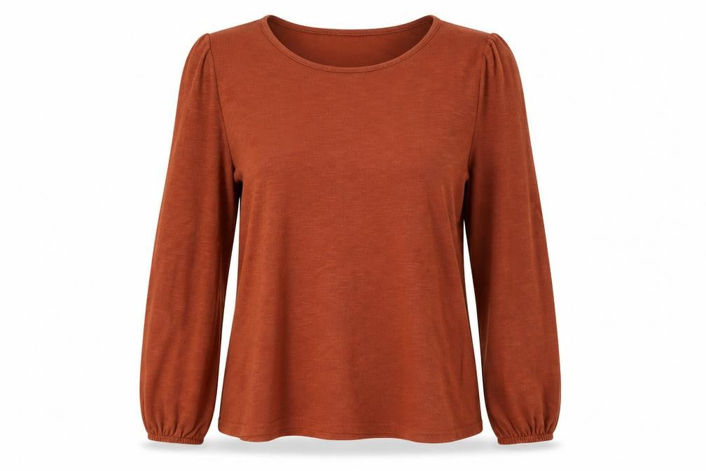 Front view of New Look women’s brown jumper, size L