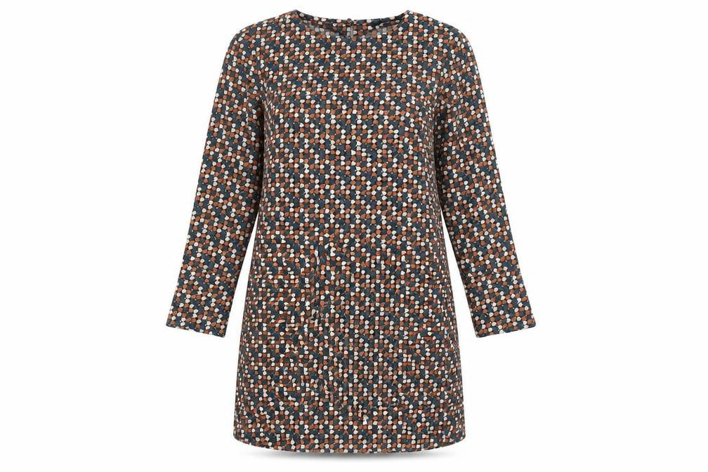 Front view of Next women’s multicoloured argyle/diamond a-line, size UK 8