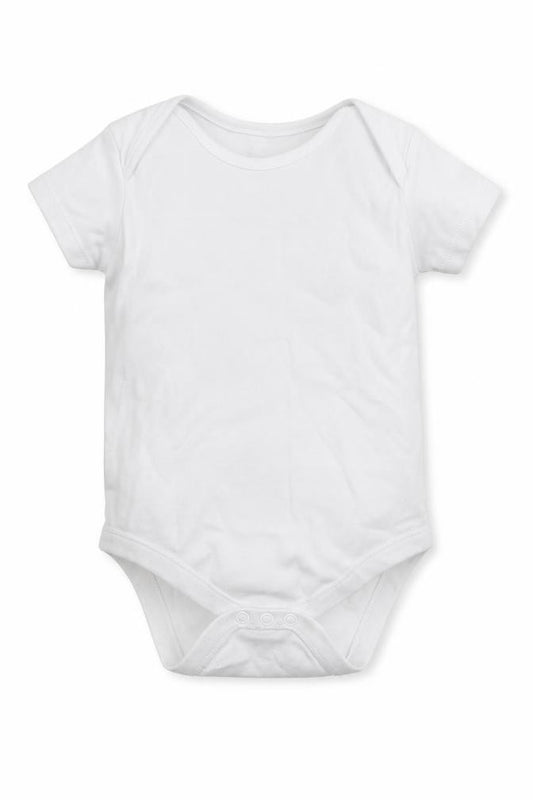 Front view of F&F Baby White Leotard One-Piece, size 12-18, Months