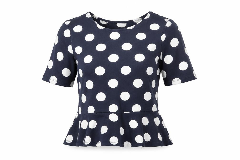 Next Womens Blue Polka Dot  Basic Blouse Size 10