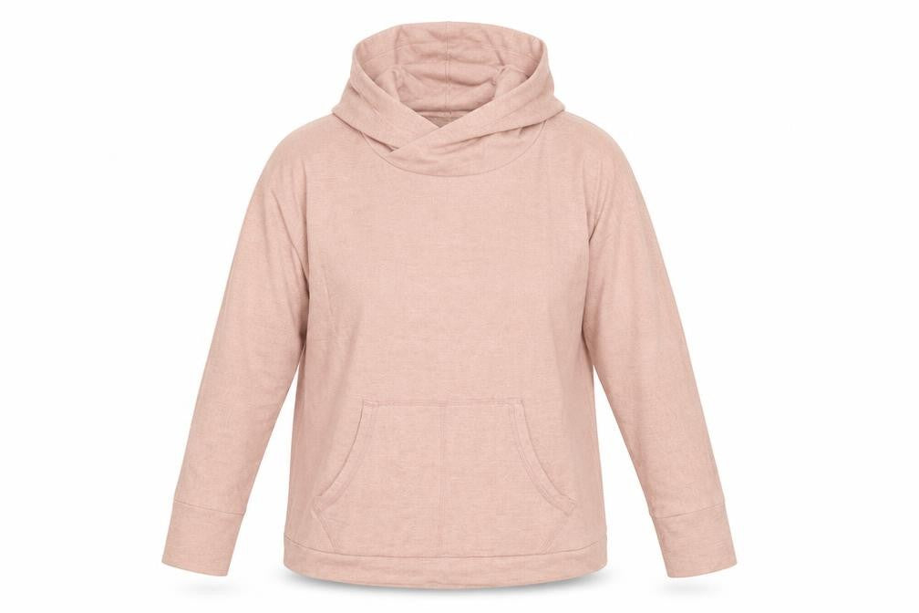 Front view of Next women’s pink pullover hoodie, size UK 10