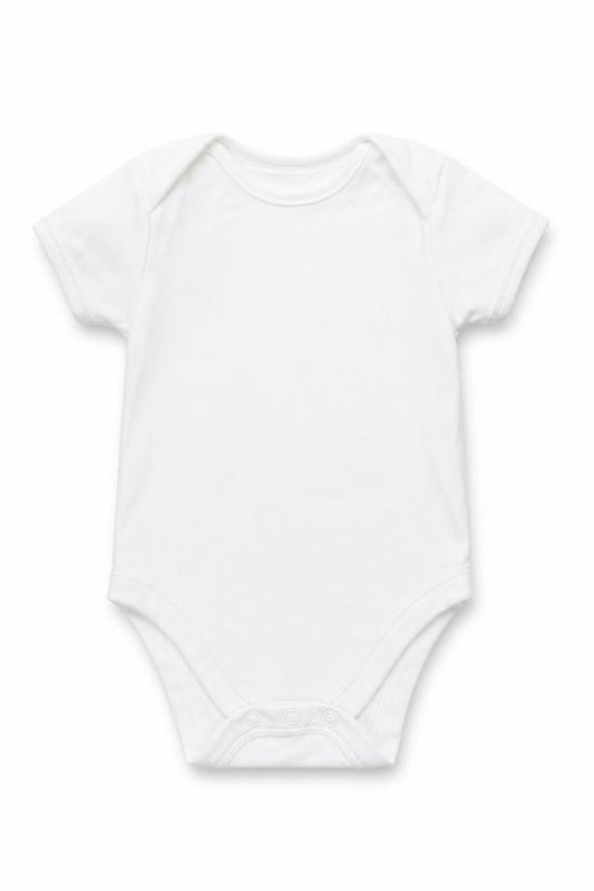 Front view of George Baby White Babygrow One-Piece, size 3-6, Months