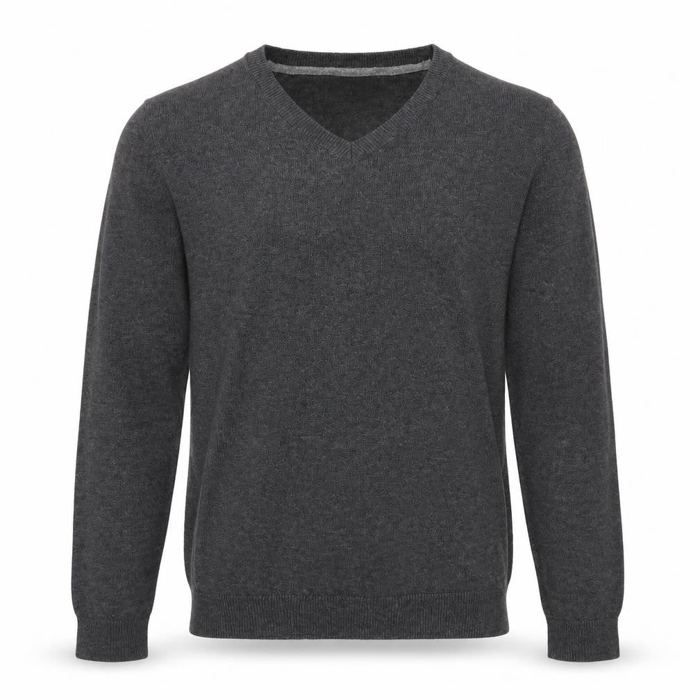 Front view of New Look men’s grey knit jumper, size S