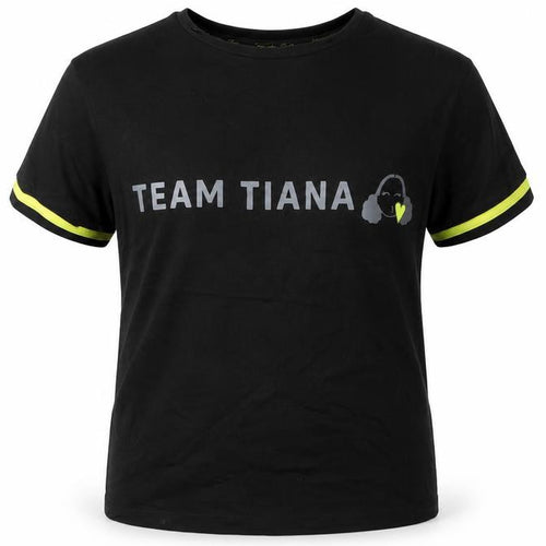 George Girls Black   Basic T-Shirt Size 9-10 Years  - Team Tiana
