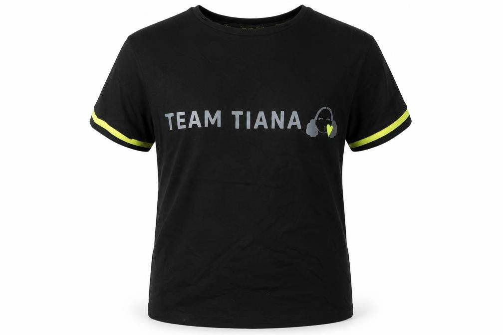 George Girls Black   Basic T-Shirt Size 9-10 Years  - Team Tiana